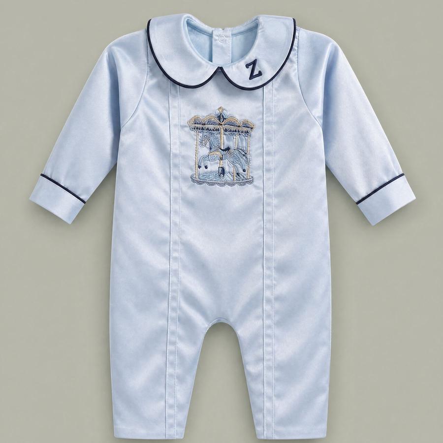 The Ice Blue Set — personalised ice blue silk romper